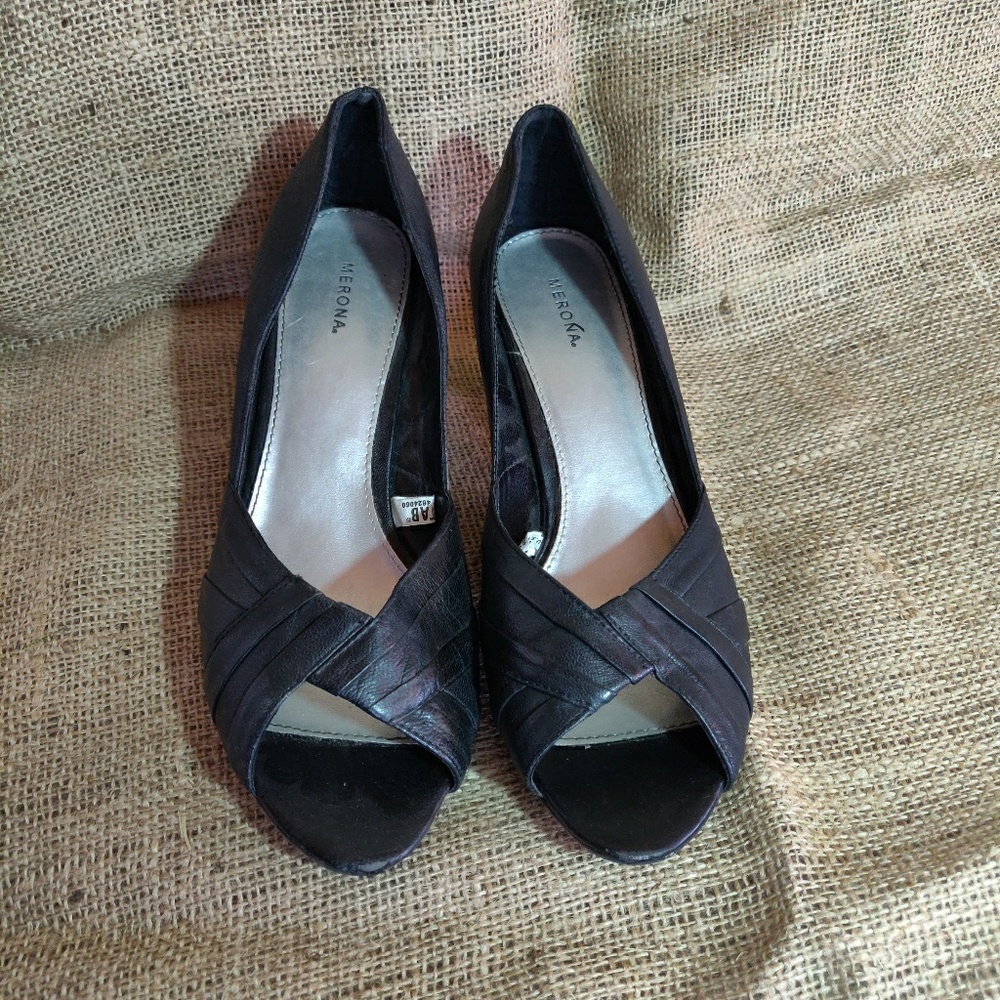 Black Open Toe Pumps